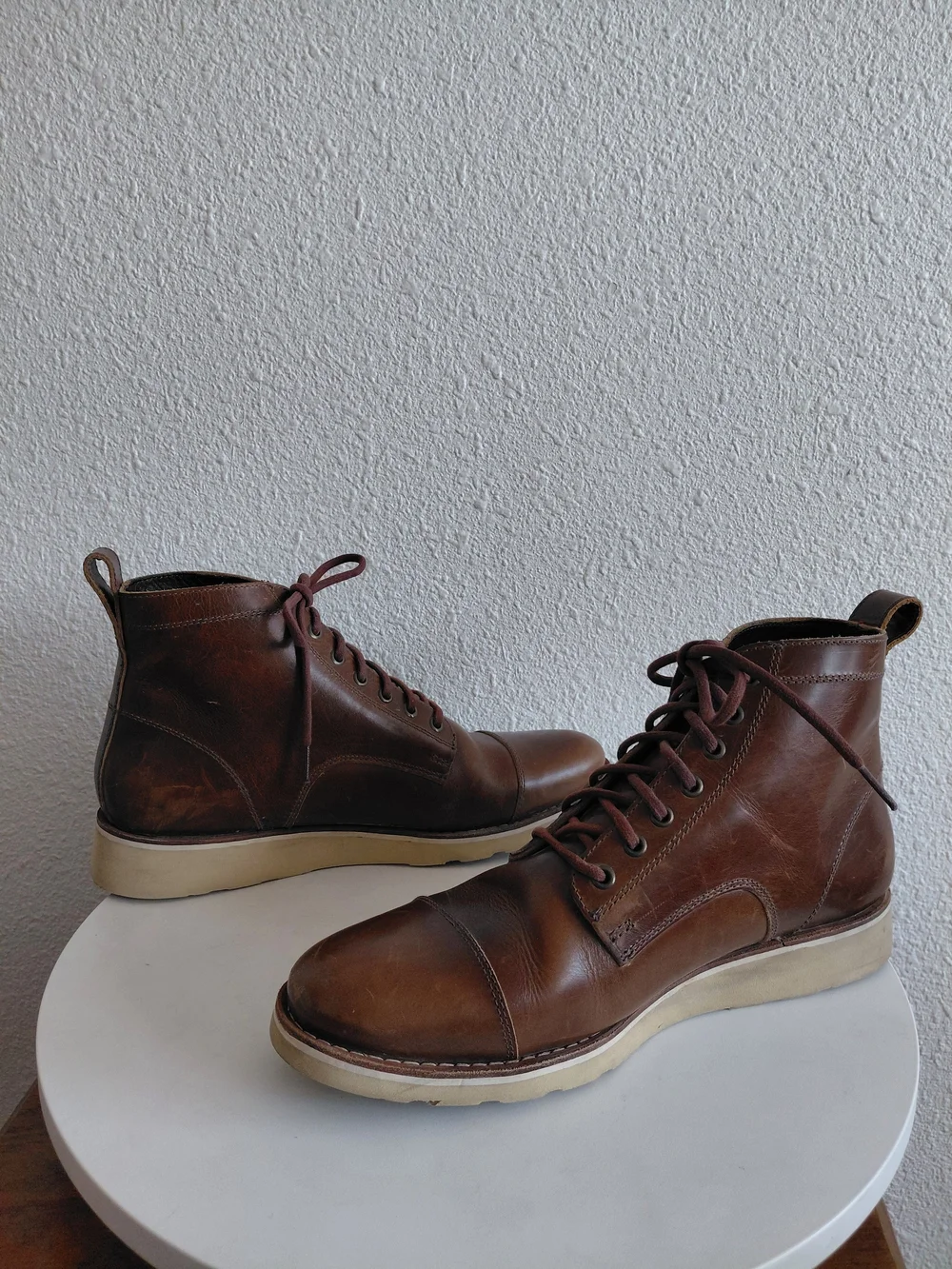 Helm Mens Boots The Lou Chukka Brown Leather Laced Up
